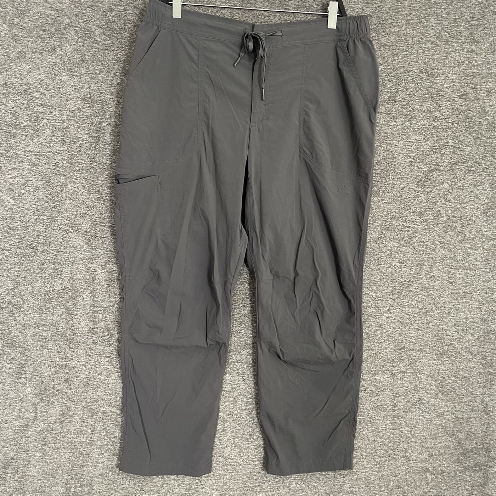 LL‎ BEAN Water Resistant Cresta Pants Mens Size L Gray Drawstring 34x28